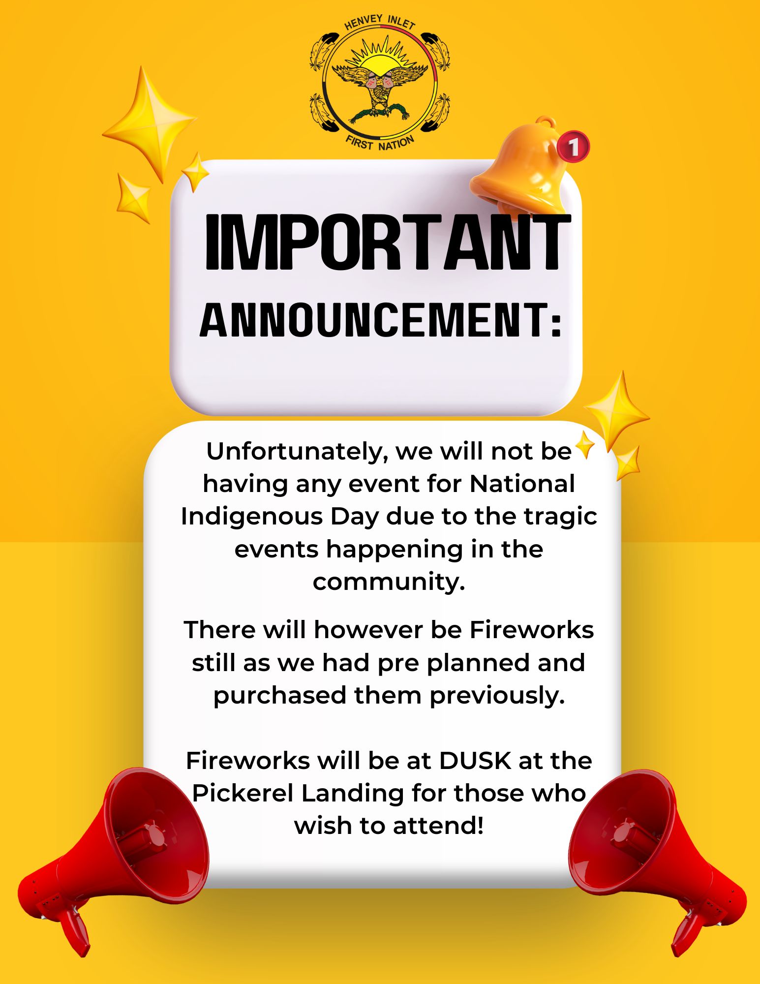 Henvey Inlet First Nation - National Indigenous Day Events Cancelled