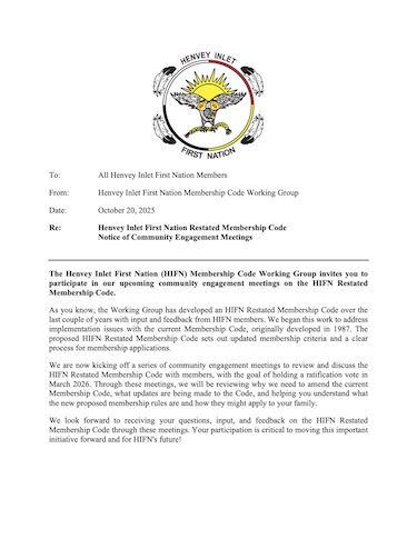 2025 10 20 HIFN Notice re Community Engagement on Restated Membership Code 4913 5717 7204 1