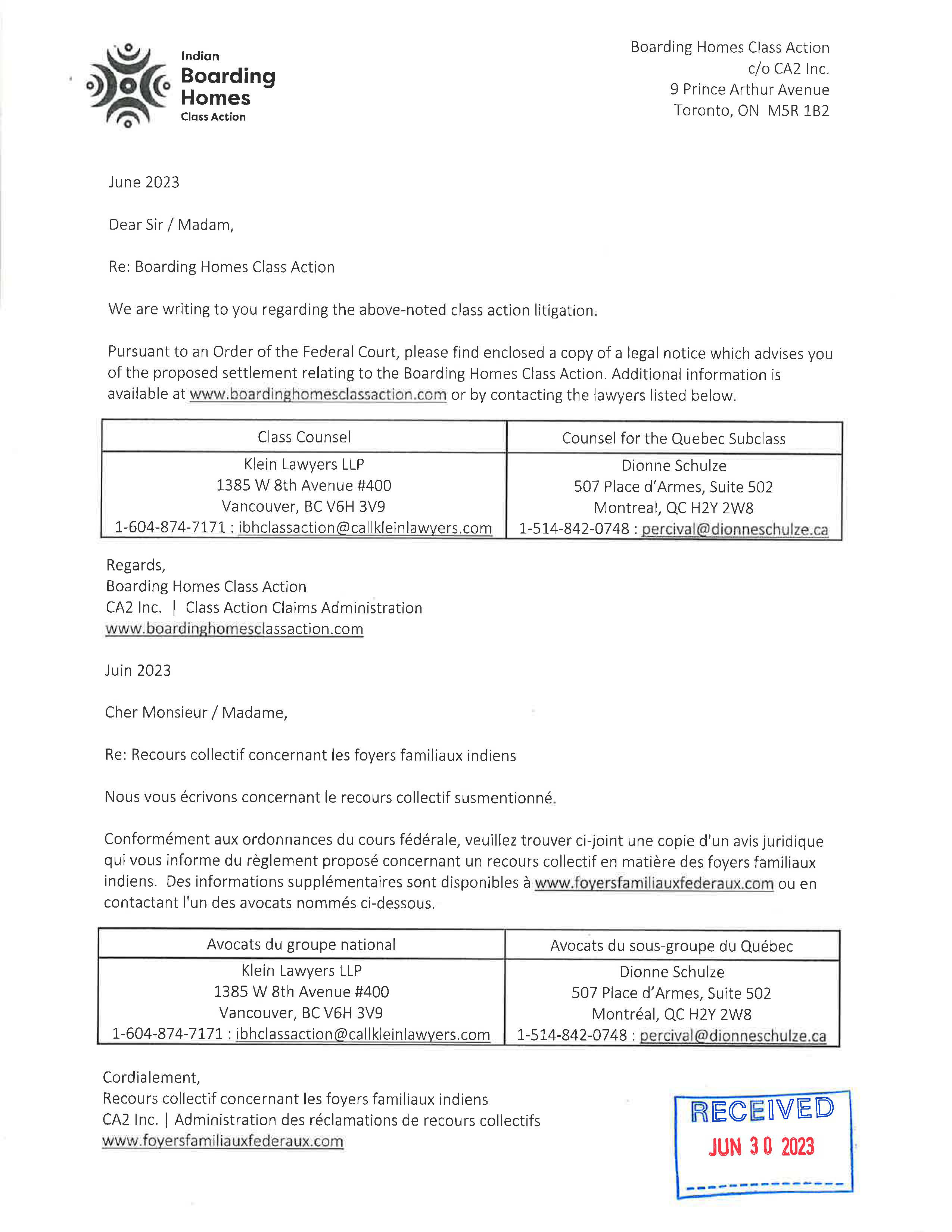 Indian Boarding Homes Class Action Page 1